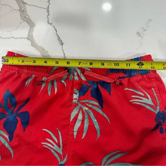 Quiksilver Boys Red Floral “Everyday Mix Volleyball” Swim Trunks Size Large 14 - Picture 3 of 12